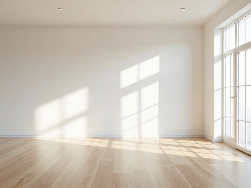 Empty unfurnished living room before virtual staging