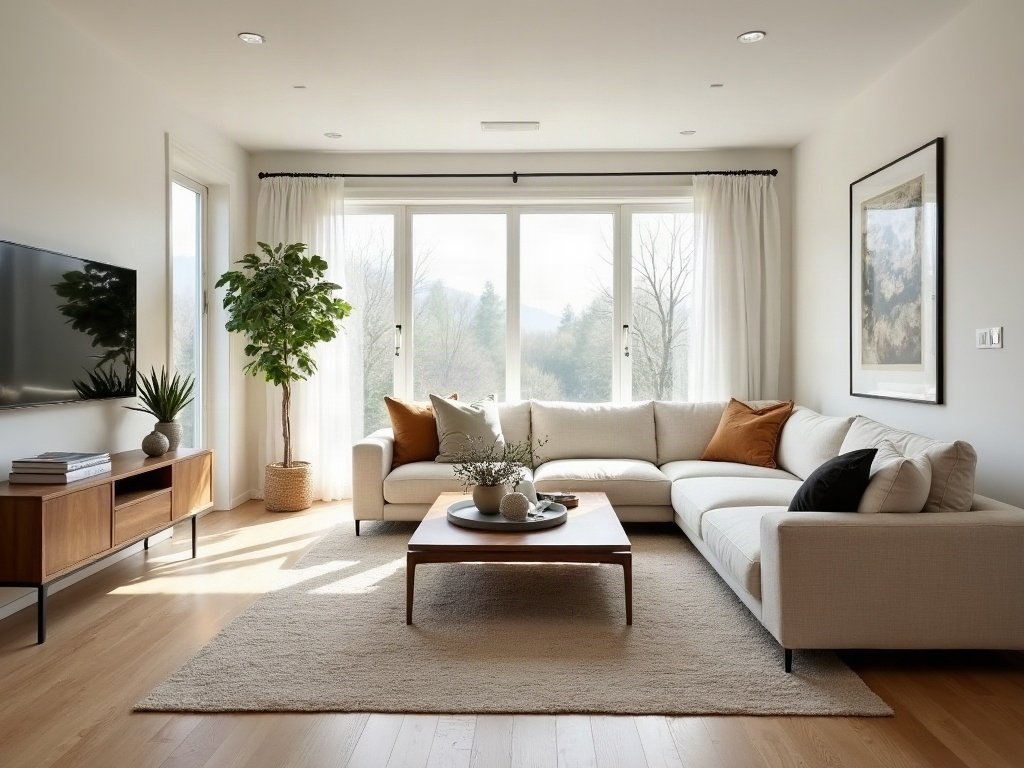 Virtually staged living room