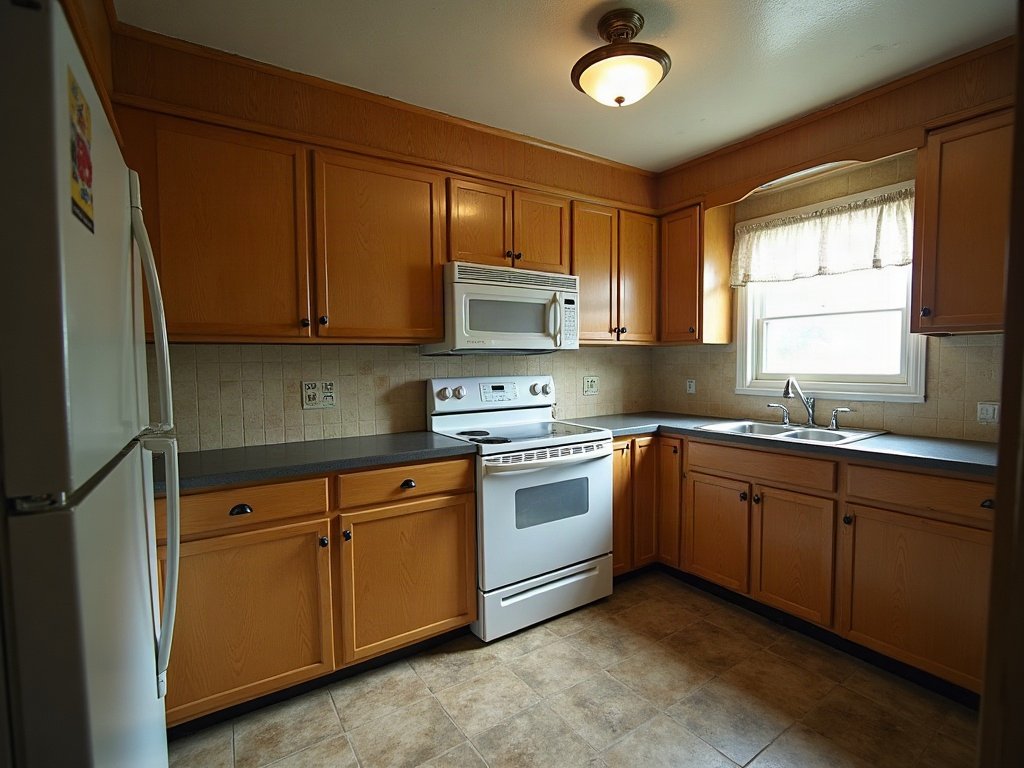 Dated kitchen before virtual renovation