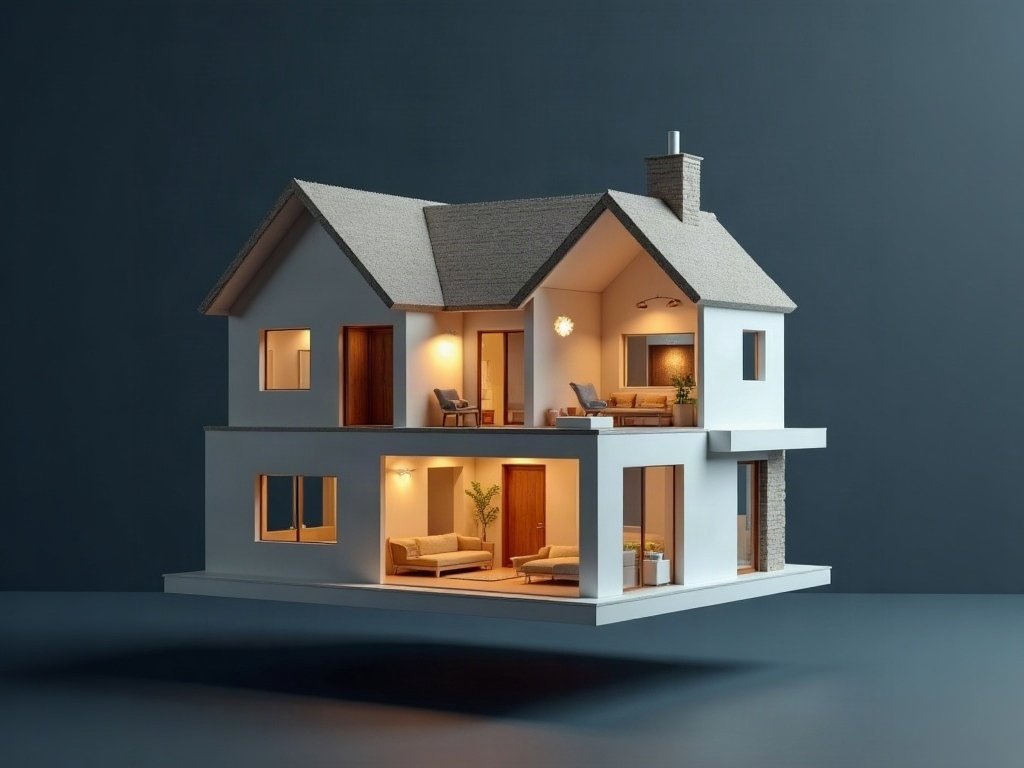 3D dollhouse tour of a home